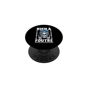 Crâne Rock and roll Femme – Humour Noir et Sarcasme Rebelle PopSockets PopGrip Adhésif