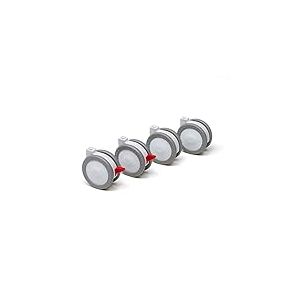 Foppapedretti Foppapedretti Lot de 4 roulettes en nylon caoutchouté pour transat et baignoire Blanc/gris