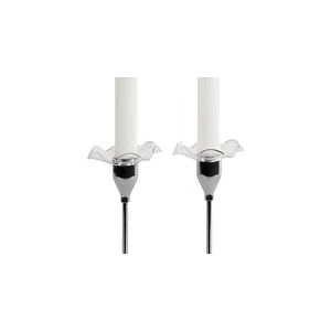 Sagaform Viva Candle Cuff 5018443 Lot de 2 bougeoirs et bougeoirs en Verre soufflé à la Bouche Transparent Dimensions : 7,5 x 1,5 x 7,5 cm