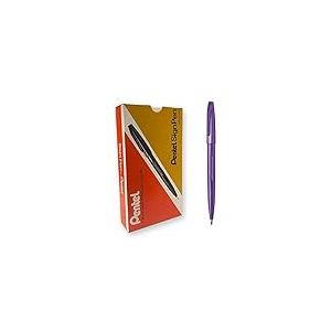 Pentel Lot de 12 S520 Sign Pen Feutres à pointe fibre Encre violette