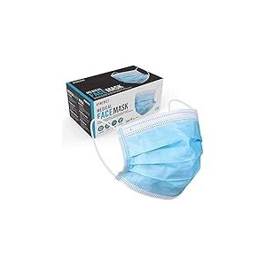 Homedics 50 Masques médicaux jetables 3 plis - 3 couches de protection – Masques chirurgicaux de haute qualité avec Filtration antibactérienne – Masque medical IIR 3 plis