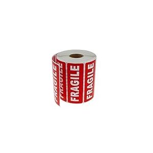 Cablematic PN20071610020174203 - SD11 Rouleau de 1 000 &eacute;tiquettes adh&eacute;sives pour Envoi de Paquets fragiles 89 x 32 mm Rouge