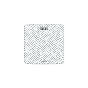 TERRAILLON - ONE CLEAR SAND- Balance pèse personne électronique, Compact et ultra plat, Plateau en verre 27cm x 27 cm, Ecran LCD, Capacité 160Kg, Graduation 100g, Sérigraphie Sable clair
