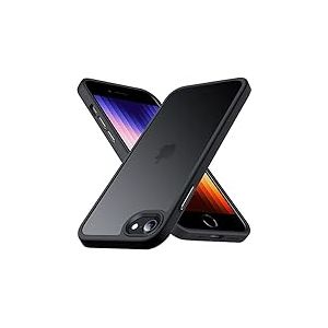 Anqrp Zero Série Coque pour iPhone SE 2022/2020 5G 4,7 Pouces, Étui Antichoc en Silicone Translucide et Minimaliste, Housse de Protection Qualité Militaire pour iPhone 8/7, Noir