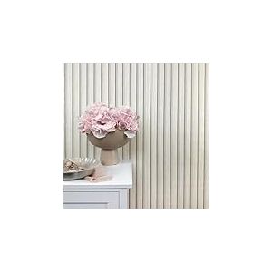 WALLCOVER Papier peint aspect bois beige - Panneaux acoustiques - Effet 3D - Panneaux en bois scandinave - Aspect naturel moderne - 10,05 m x 0,53 m - Fabriqué en Allemagne