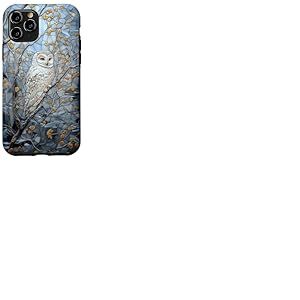 Hibou enneigé blanc amoureux de la neige tachée saison d'hiver Coque pour iPhone 11 Pro