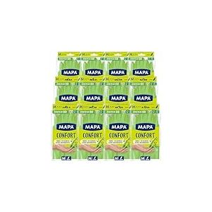 MAPA - Confort - 12 Gants de M&eacute;nage Textile Fibres de Bambou - Garde les mains Fraiches et S&egrave;ches - 12 pack de 1 paire - Taille M