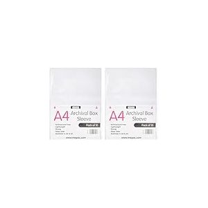 Artcare 15143001 34,5 x 0,1 x 23 cm Matière synthétique pour l'archivage-A4–Boîte de pochettes intercalaires non perforés, 10 unité Transparent (Lot de 2)