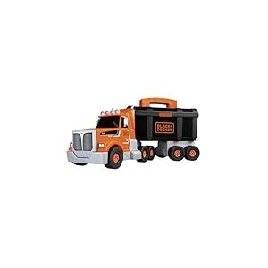 Smoby - Black+Decker - Camion Bricolo - Accessoires Inclus - Remorque - Poignée de Transport - Construction de Grue - A Partir de 3 Ans