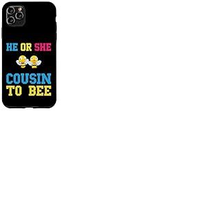 He Or She Cousin To Bee Baby Shower Party Révélation du sexe Coque pour iPhone 11 Pro Max