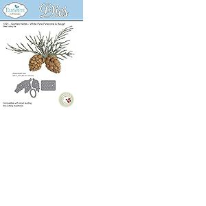 Elizabeth Craft Die en m&eacute;tal Jardin Notes whitepine Boughs et pin