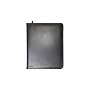 Monolith Conf Flder Zipped Leather A4 BK