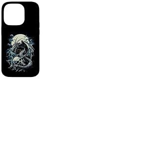 Cr&acirc;ne de Dragon Goth Lune Noir Gothique Femmes Cr&acirc;ne Dragon Coque pour iPhone 14 Pro