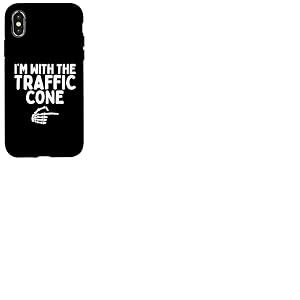 I'm with The Traffic Cone Costume d'halloween Assorti pour Couples Coque pour iPhone X/XS