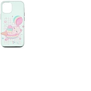 Kawaii Fraise Lait Chat Pastel Glace Galaxie Coque pour iPhone 12/12 Pro