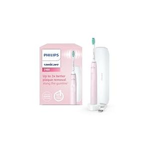 Philips Sonicare 3100, Brosse à dents électrique sonique, capteur de pression et minuterie, étui de voyage, rose pastel, modèle HX3673/11