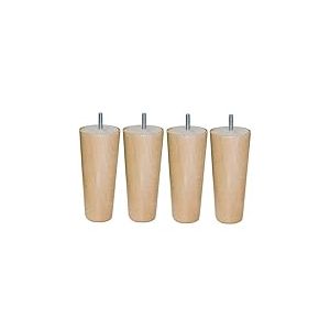 MARGOT 3700527824413 Cottage Conique Lot de 4 Pieds de lit Bois Vernis naturel Hauteur 17 cm