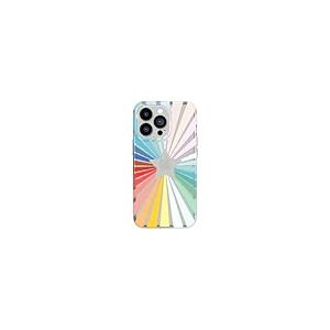 tech21 T21-9352 Evo Art Rainbow Sunburst pour iPhone 13 Pro - Coque de Protection avec Illustration Exclusive et Protection Contre Les Chutes Multiples de 3,6 m, Impression Arc-en-Ciel