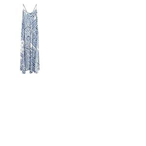 ONLY Onlnova Life Vis Roxy Long Dress AOP Robe Longue, Bleu Mazarine, XL Femmes