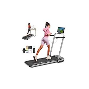 Mobvoi Home SE Tapis de course, Pliable 3 en 1 Tapis de marche électrique, 2,5 CV, compact et portable sous le bureau,12 km/h, télécommande, écran LED, peu encombrant, pour le bureau à domicile,120 kg