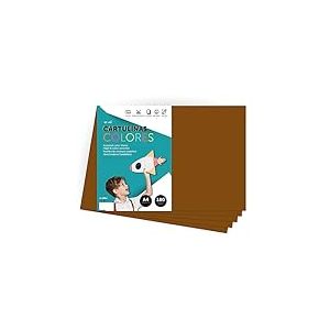 Papier cartonn&eacute; color&eacute; A4 Couleurs intenses, Feuilles color&eacute;es 180gr pour artisanat, Imprimez vos documents et dessins cr&eacute;atifs, Feuilles color&eacute;es A4 &middot; m-office (25 feuilles, marron)