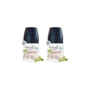 Naturé Moi - Déodorant roll-on - Efficacité 24h - Déodorant homme à l'Aloe Vera Bio et au Magnésium - Parfum Boisé - 99% d'Origine Naturelle - 50 ml - Fabriqué en France (Lot de 2)