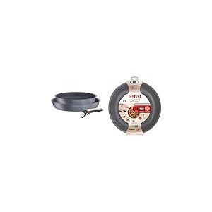Tefal Ingenio Lot de 2 poêles + poignée amovible, Induction, Revêtement antiadhésif, Empilable & Ingenio Poêle Wok 26 cm, Induction, Revêtement antiadhésif, Empilable