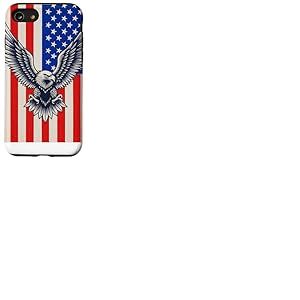 Aigle am&eacute;ricain avec Drapeau am&eacute;ricain Coque pour iPhone SE (2020) / 7/8