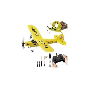 Jamara Piper J3-CUB Avion gyro 2,4 GHz 2CH - 2,4 GHz multijoueur, Micro Mousse Flexible, adapt&eacute; aux d&eacute;butants