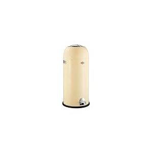 WESCO Kickmaster Maxi Poubelle de couleur amande, t&ocirc;le d'acier rev&ecirc;tue par pulv&eacute;risation, amortisseur int&eacute;gr&eacute;, volume de 40 litres, grande ouverture