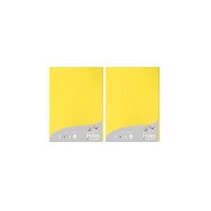 Clairefontaine 24217C - &Eacute;tui de 25 Feuilles - Format A4 (21x29,7cm) - 210g/m&sup2; - Coloris Jaune Soleil - Papier d'Invitation Ev&egrave;nements et Correspondance - Gamme Pollen - Papier Premium Lisse (Lot de 2)