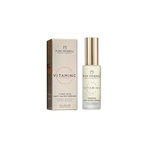 Pure Mineral - S&eacute;rum Anti-&Acirc;ge Intemporel Vitamine C pour Peaux Matures - R&eacute;g&eacute;n&eacute;rant, Raffermissant - Min&eacute;raux Mer Morte, Antioxydants Puissants - Sans silicones, sulfates, parab&egrave;nes - 30ml