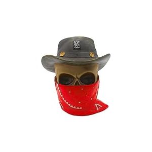 Tirelire en céramique Motif tête de Mort Bandit avec Fermeture en Caoutchouc - Dimensions (L x l x H) : Environ 12 x 11 cm