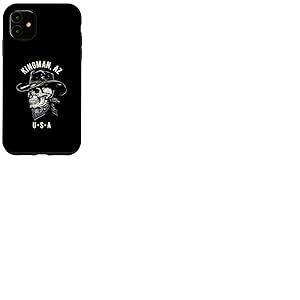 Kingman Arizona USA Tête de Mort de Cowboy Vieilli Coque pour iPhone 11