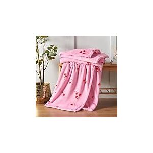 Catherine Lansfield Plaid en Polaire avec Motif cœur Rose surdimensionné 200 x 240 cm
