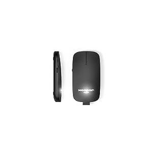 Xoopar Souris sans Fil 2.4G - Souris sans Piles - Rechargeable - Souris Connectée Ordinateur - Ultra Slim - Pokket en Plastique Recyclé (Noir)