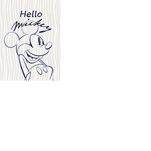 Komar Décoration murale Disney Mickey Mouse Hello - Dimensions : 30 x 40 cm - Poster pour chambre d'enfant - Roulé sans cadre - Bleu, gris