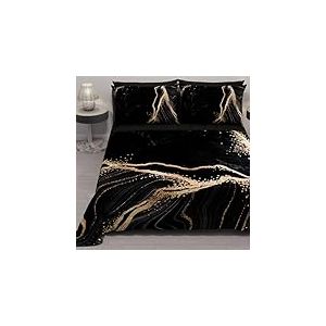 PETTI Artigiani Italiani - Couvre-lit d'été 260x270 cm 100 g/m² Double Face, Couette légère pour lit Double, Printemps, Modèle Marbre Noir, 100% Fabriqué en Italie