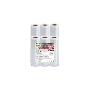 KitchenBoss Sac Sous Vide Alimentaire：6 Rouleaux 20/28 x 300cm Rouleau Sous Vide Alimentaire pour Machine Sous Vide, Sachet Sous Vide Alimentaire sans BPA, Film Sous Vide Alimentaire pour la Cuisson