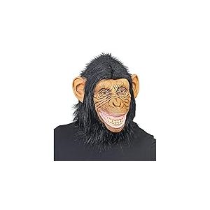 W WIDMANN MILANO Party Fashion 03297 - Masque de chimpanzé avec fourrure en peluche, singe, masque d'animal, carnaval, soirée à thème