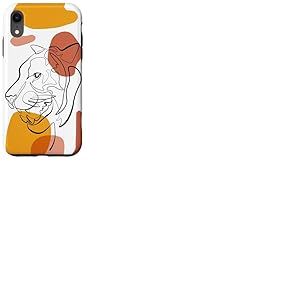 Unique Tiger Line Art Aesthetic for Women and Tiger Lover Coque pour iPhone XR