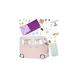 Our Generation - Croisière en camping-car à la campagne - Ensemble de jeu campeur 58 pièces - Véhicule jouet avec électronique - Accessoires pour poupées de 46 cm - Jouer à faire semblant - 3 ans et +