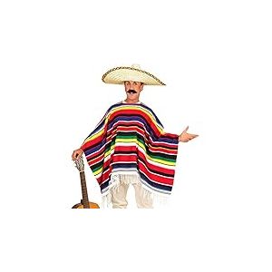 W WIDMANN MILANO Party Fashion - 75722 - Authentique poncho mexicain, accessoire de d&eacute;guisement, accessoire, jet&eacute;, mexicain, carnaval, f&ecirc;te &agrave; th&egrave;me