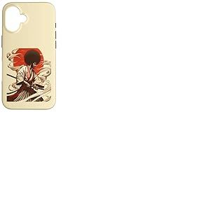 Samoura&iuml; Afro - Illustration Japonaise Guerrier Noir Coque pour iPhone 16