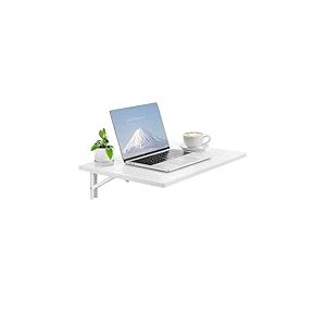 VEVOR Table Pliante Murale, 600 mm x 400 mm, Table à abattant Murale, avec Support en Fer, Bureau Flottant pour Les Petits espaces, Bureau à Domicile, Salle à Manger, buanderie, Cuisine, Bar, Blanc