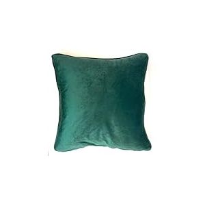 Rapport Home Housse de Coussin réversible en Velours passepoilé Bleu Marine et émeraude 43 x 43 cm