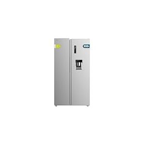 Cecotec Réfrigérateur Américain 559L Total No Frost avec Distributeur d'Eau Bolero CoolMarket SBS 559 Inox C. Hauteur 177cm et 91cm de Largeur, Basse Consommation, Compresseur Inverter, Mode Smart