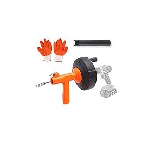 VEVOR Furet D&eacute;boucheur de Canalisation 76,2 cm Furet de Plomberie Alimentation Automatique Tige pour Perceuse D&eacute;boucheur Drain avec Tuyau de Protection Gants pour Toilettes &Eacute;vier Cuisine Salle de Bain