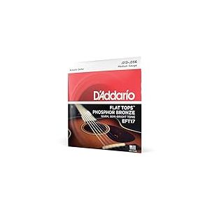 D'Addario Cordes Guitare Acoustique | Corde Guitare Folk | EFT17 | Cordes en bronze phosphoreux avec filet sup&eacute;rieur plat pour guitare acoustique/guitare &agrave; r&eacute;sonateur 13-56
