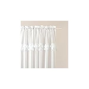 ROOM99 Rideau Voilage Transparent avec Galon Fronceur Frilla 250 x 250 cm Décorations pour Maison Salon Chambre Fenêtre Intérieur Un Charmant Volant Blanc, 1 pièce